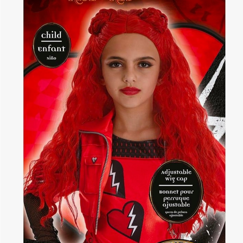 Red Halloween Costume with Vibrant Wig